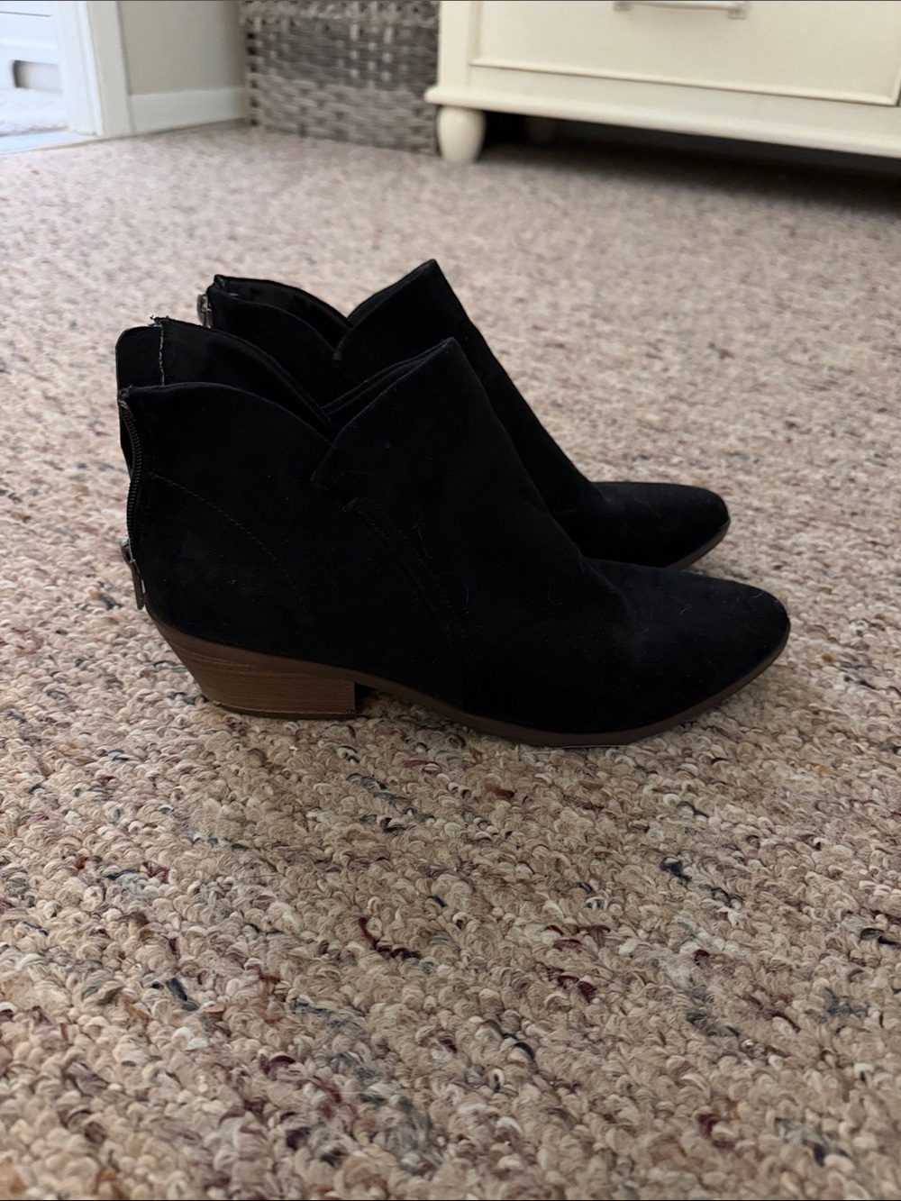 American Eagle Outfitters Black Suede Ankle Booties